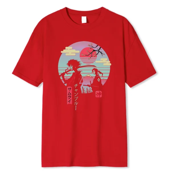 Japanese Samurai Hip Hop T-Shirt - Men's Summer Cotton Tee