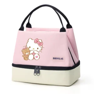 Cute pink MINISO Hello Kitty insulated lunch bag
