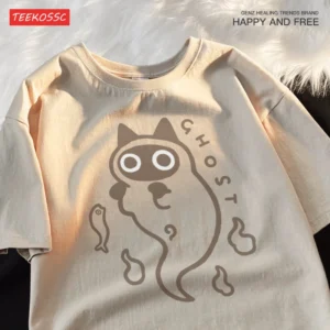 Unisex Japanese Ghost Cat T-Shirt