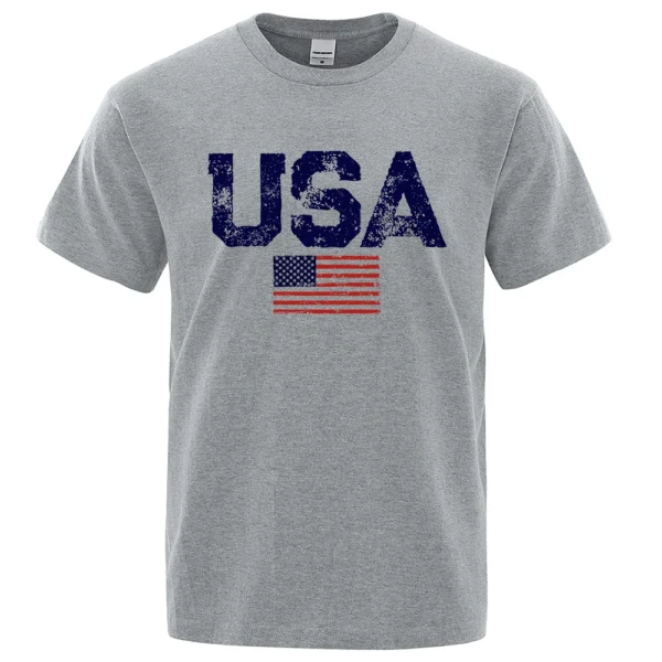 Vintage USA flag print men's t-shirt