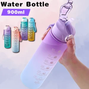 900ml motivational water bottle with time marker