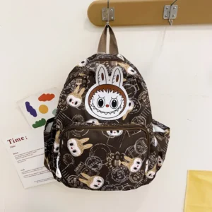 MINISO Labubu preppy style cartoon backpack made of lightweight