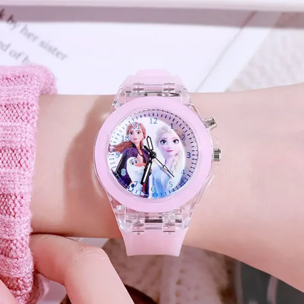 Girls LED light watch displaying time