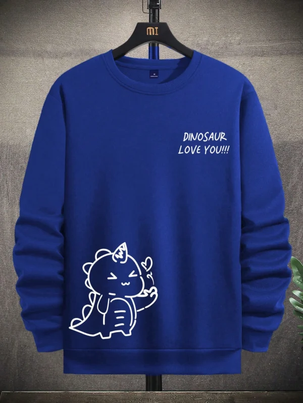 Cute Dinosaur Fleece Hoodie for Men & Women