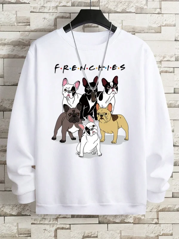 Oversized French Bulldog hoodie for men and women