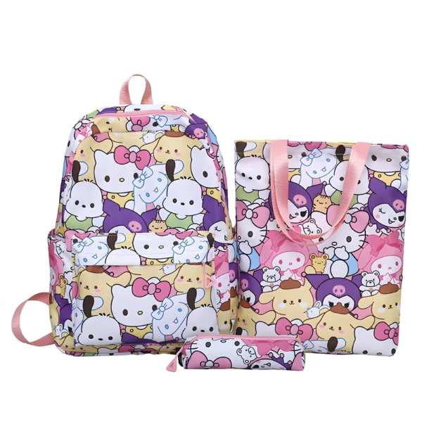 MINISO Sanrio 3pc backpack set with Cinnamoroll & Hello Kitty print
