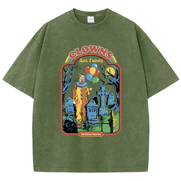 Funny clown print women's summer t-shirt
