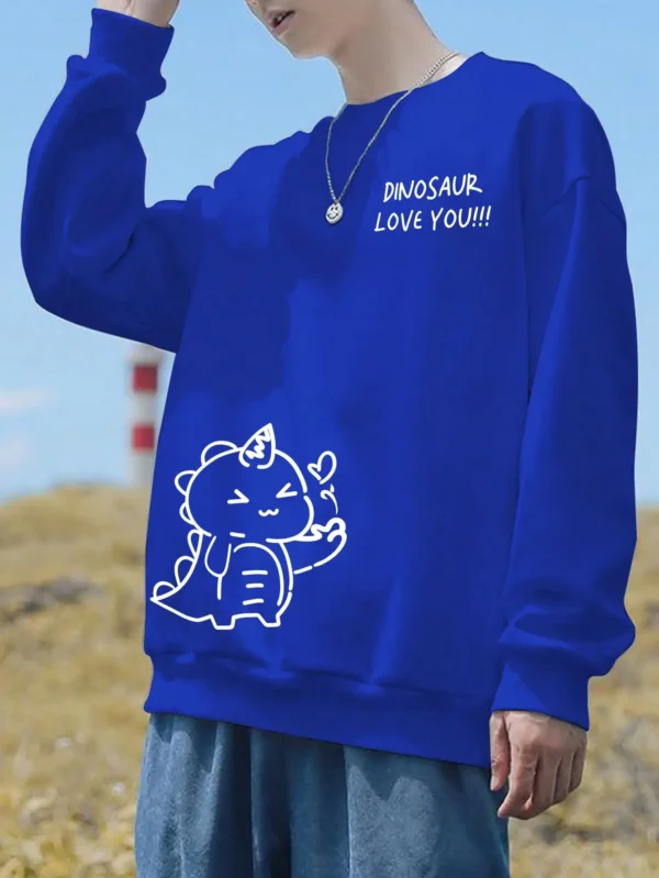 Cute Dinosaur Fleece Hoodie for Men & Women