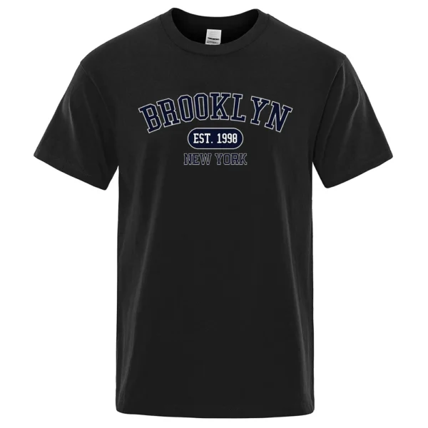 Brooklyn Est. 1998 NYC Letter Print Unisex Cotton T-Shirt
