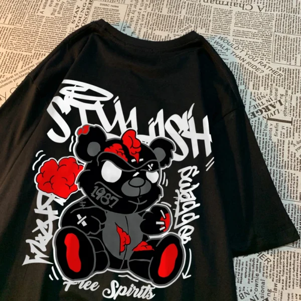 Exploding Puppet Bear graphic t-shirt for men and women.