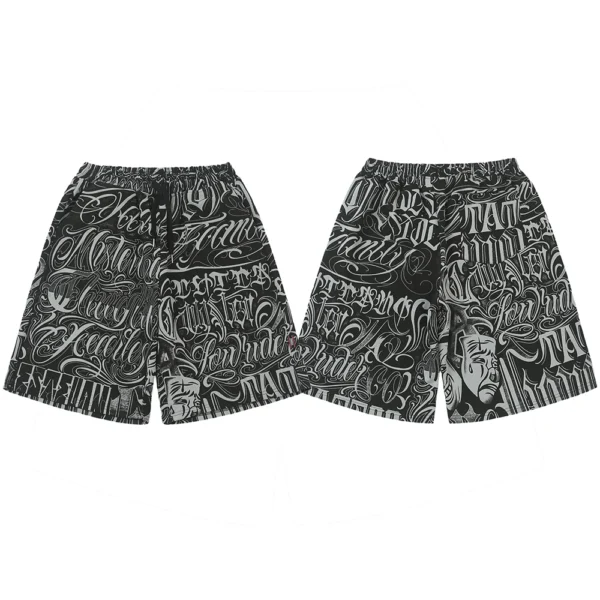 Men's floral print over-knee shorts