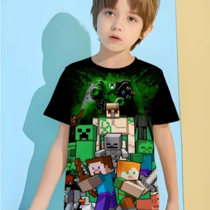 Boys microfiber t-shirt with colourful gaming print