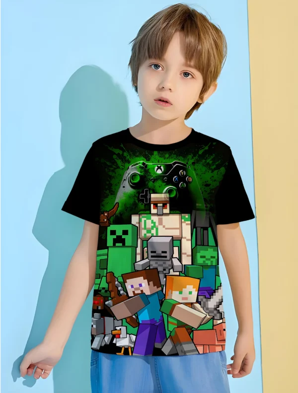 Boys microfiber t-shirt with colourful gaming print