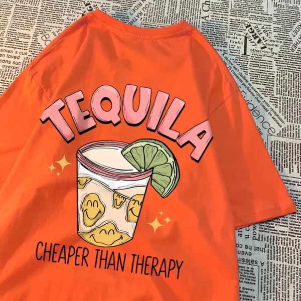 Tequila Cheaper Than Therapy" Unisex Cotton T-Shirt