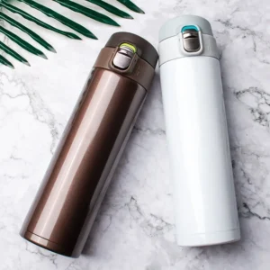 500ml stainless steel vacuum flask thermos with push-button bouncing lid open