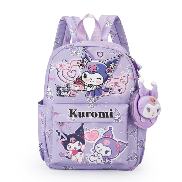 MINISO backpack displaying Kuromi and Cinnamoroll print