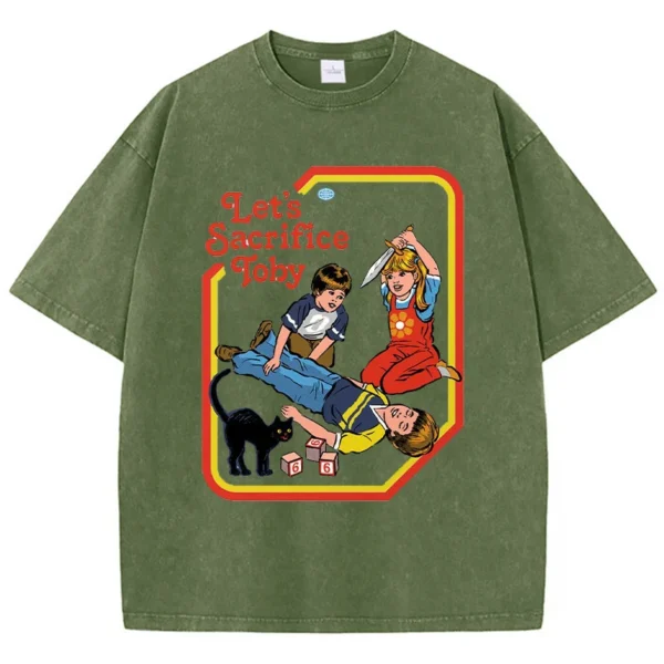 Women's O-neck summer t-shirt featuring a humorous cartoon graphic print design.