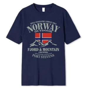 Men's Norway fjord mountain summer t-shirt.
