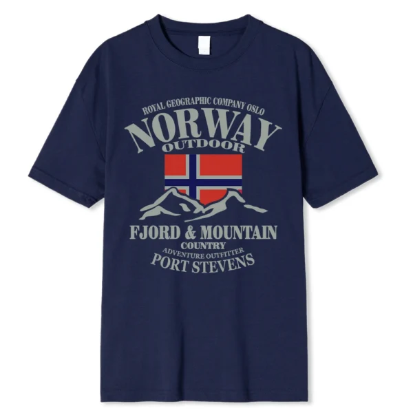 Men's Norway fjord mountain summer t-shirt.