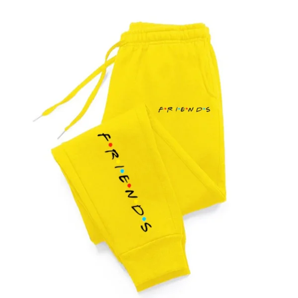 Friends letter print baggy sweatpants for men and women. Y2K style.