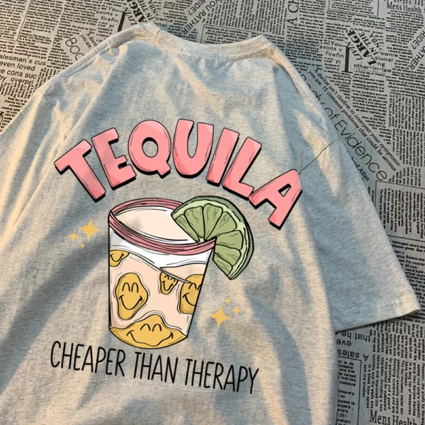 Tequila Cheaper Than Therapy" Unisex Cotton T-Shirt
