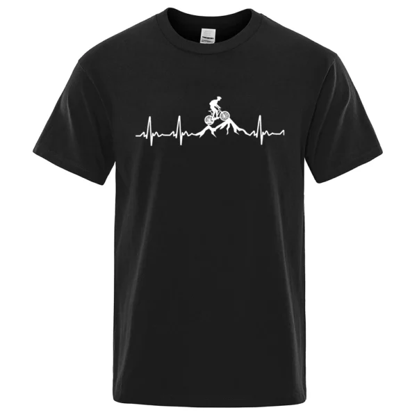 Men's mountain bike heartbeat graphic t-shirt