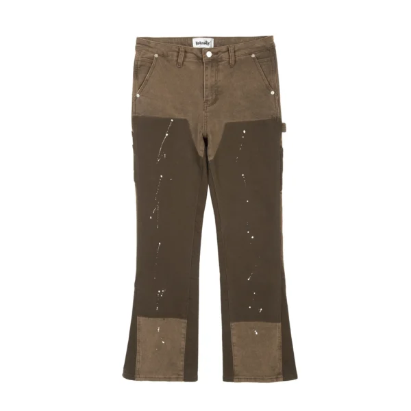 Speckled ink micro flare jeans