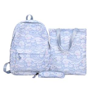 MINISO Sanrio 3pc backpack set with Cinnamoroll & Hello Kitty print