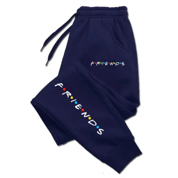 Friends letter print baggy sweatpants for men and women. Y2K style.
