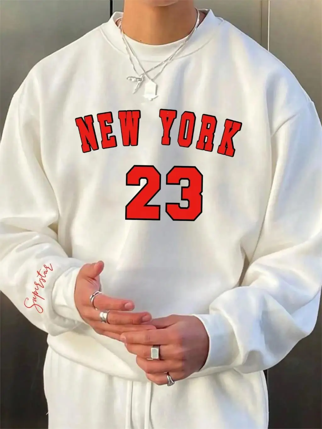 Men's New York 23 Print Hoodie - Crewneck Sweatshirt