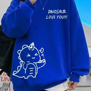 Cute Dinosaur Fleece Hoodie for Men & Women