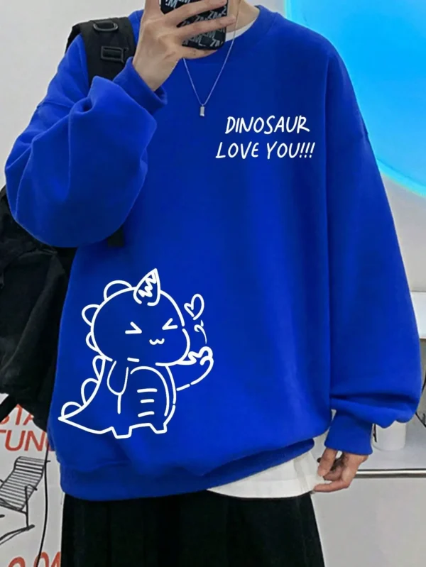 Cute Dinosaur Fleece Hoodie for Men & Women