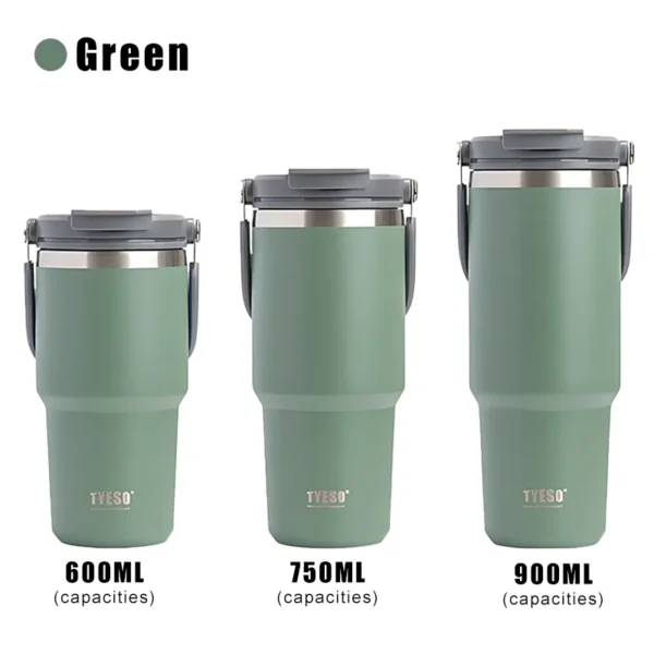 Silver Tyeso stainless steel vacuum insulated thermos bottle with a secure leakproof lid