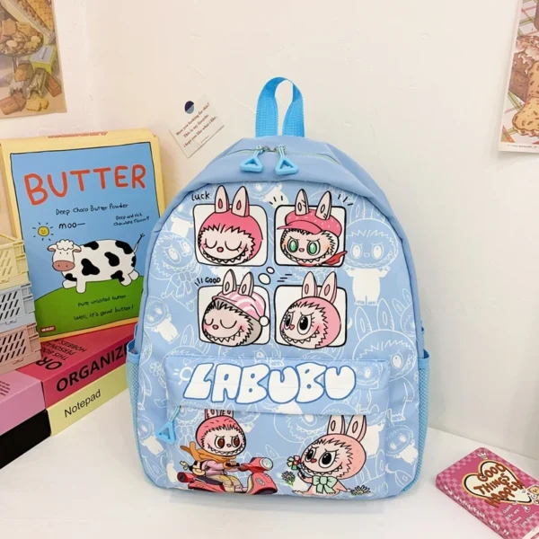 MINISO Labubu large capacity cute cartoon school backpack in nylon.