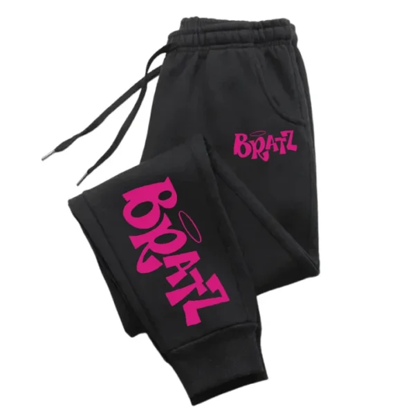 Bratz pink letter print sweatpants for women.