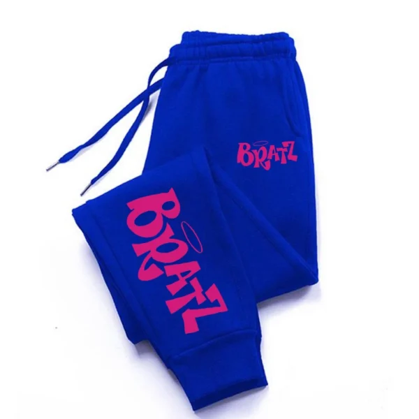 Bratz pink letter print sweatpants for women.