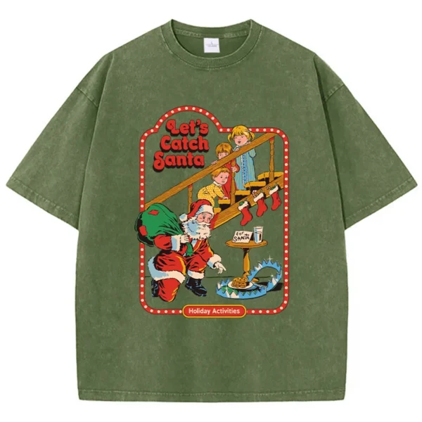 Women's "Let's Catch Santa" Summer Graphic T-Shirt