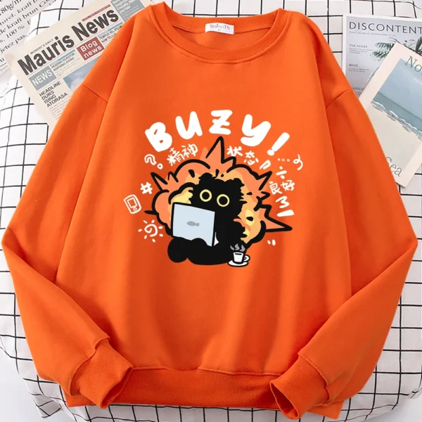 Cute Cat Print Hoodie for men and women.