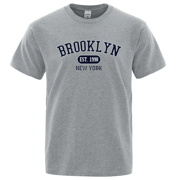 Brooklyn Est. 1998 NYC Letter Print Unisex Cotton T-Shirt