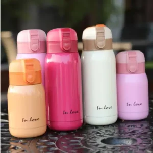 Cute cartoon mini thermos flask for kids in stainless steel