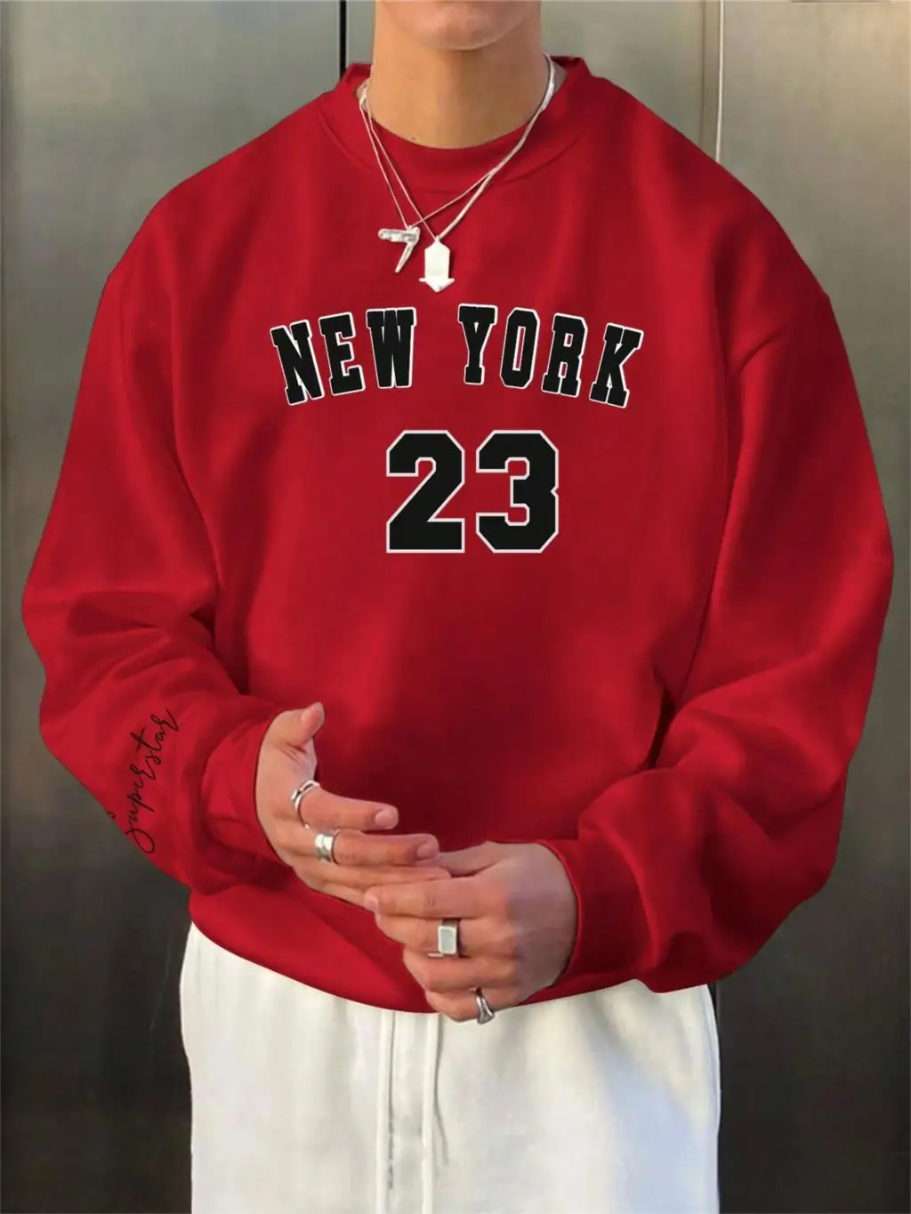 Men's New York 23 Print Hoodie - Crewneck Sweatshirt