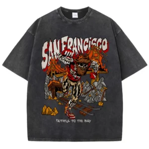 Retro washed San Francisco Skeleton Miner graphic t-shirt