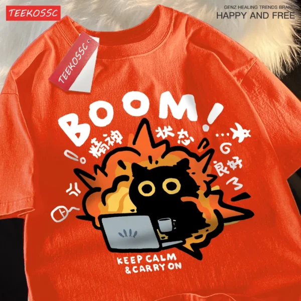 Front view of the Good Mental State oversized unisex cotton cartoon tee.