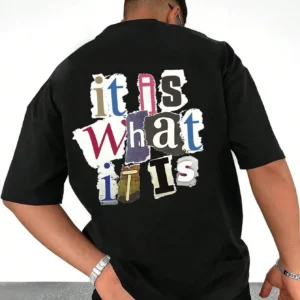 It Is What It Is" Men's Oversized Summer Graphic Tee