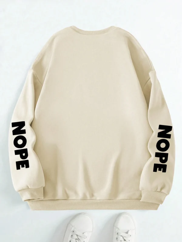 Warm fleece hoodie for women with 'Nope Not Today' cartoon cat graphic print on the front.