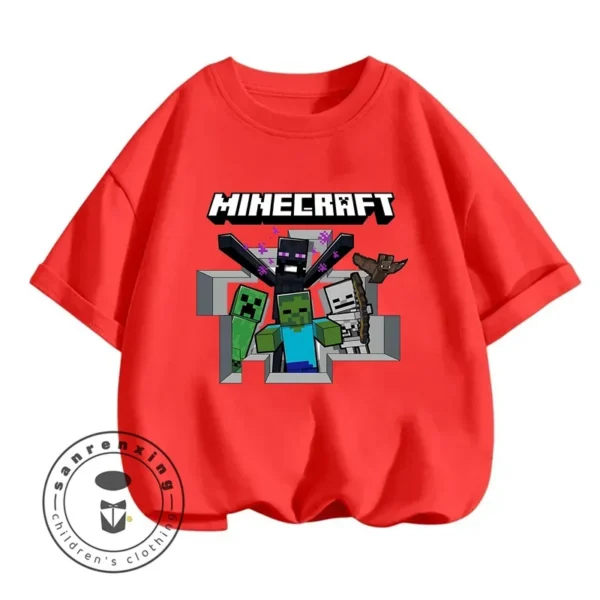 Cute girls t-shirt with colourful pixel art block-style graphic