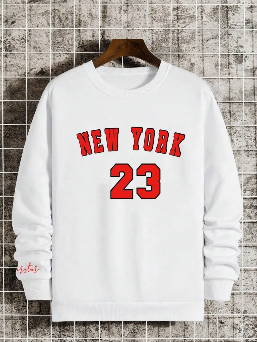 Men's New York 23 Print Hoodie - Crewneck Sweatshirt