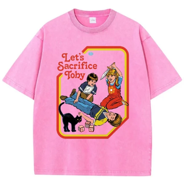 Women's O-neck summer t-shirt featuring a humorous cartoon graphic print design.