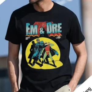 Eminem and Dr Dre inspired graphic tee with detailed comic book cover style artwork printed on the front.