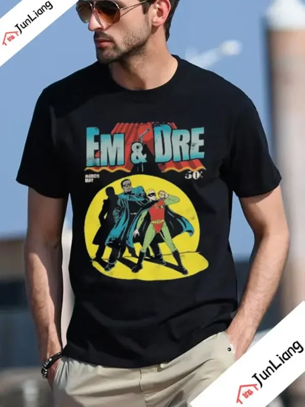 Eminem and Dr Dre inspired graphic tee with detailed comic book cover style artwork printed on the front.